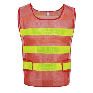 Safety Vest Orange Red Breathable Reflective Clothing