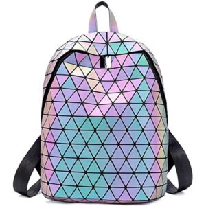 Wholesale Newest Stylish Holographic Reflective Geometric Backpack For School, Travel
