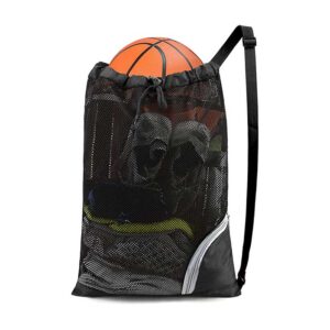 Athletic Gym Sports Mesh Drawstring Bag For Swimming, Gym